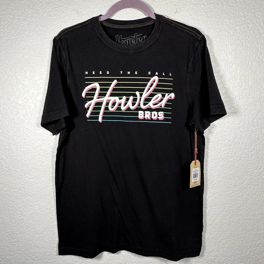 Howler Bros Brothers Beach Club t-Shirt Black Cotton $40‎ Small NWT - Picture 2 of 8